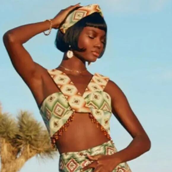 Autumn Adeigbo Beaded Soraya Bra Crop Top Womens Size 0 New - Picture 1 of 16